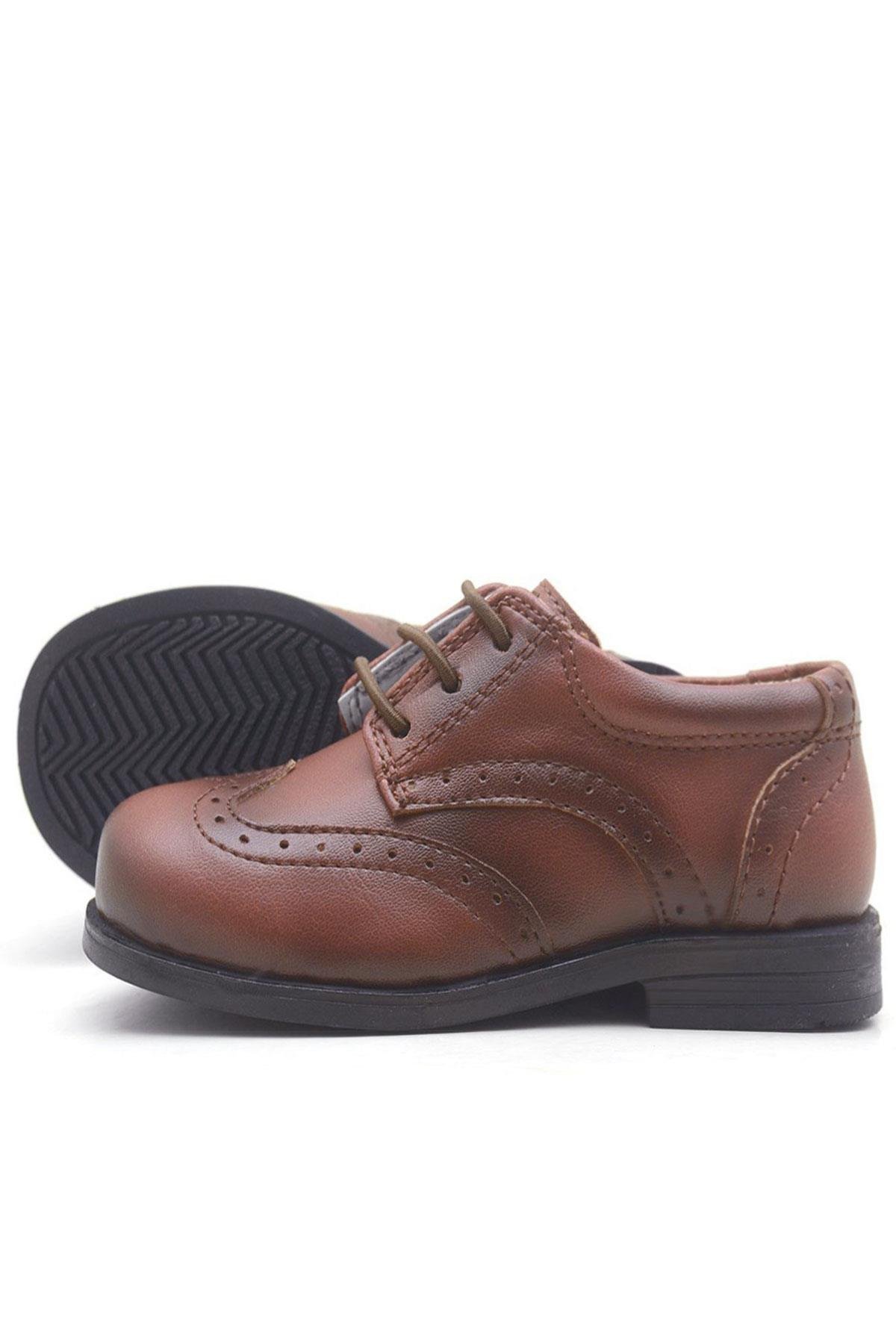 Rakerplus Titan Kahverengi Bağcıklı Klasik Erkek Bebek Ayakkabı 3060-TAB-B.22