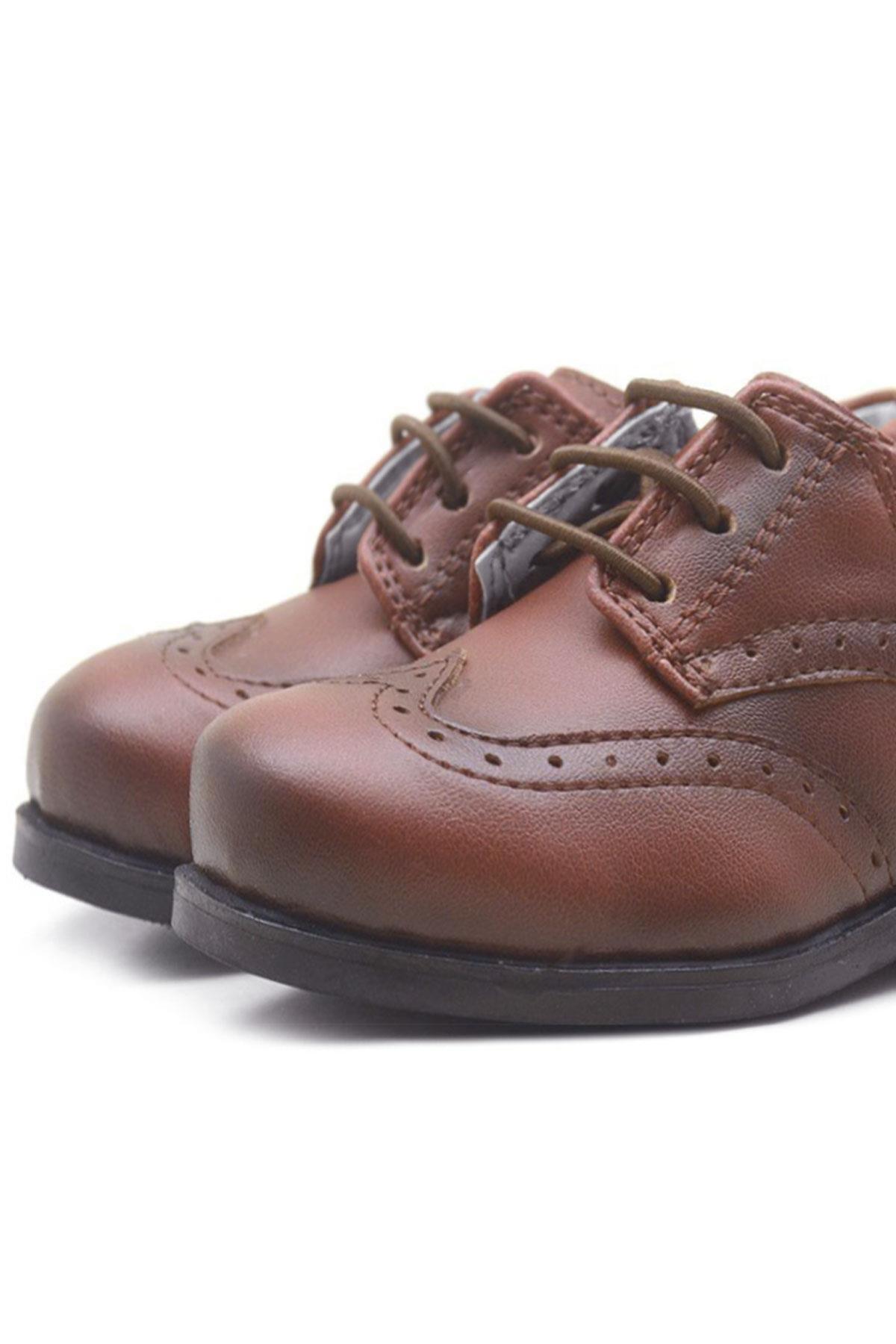 Rakerplus Titan Kahverengi Bağcıklı Klasik Erkek Bebek Ayakkabı 3060-TAB-B.22