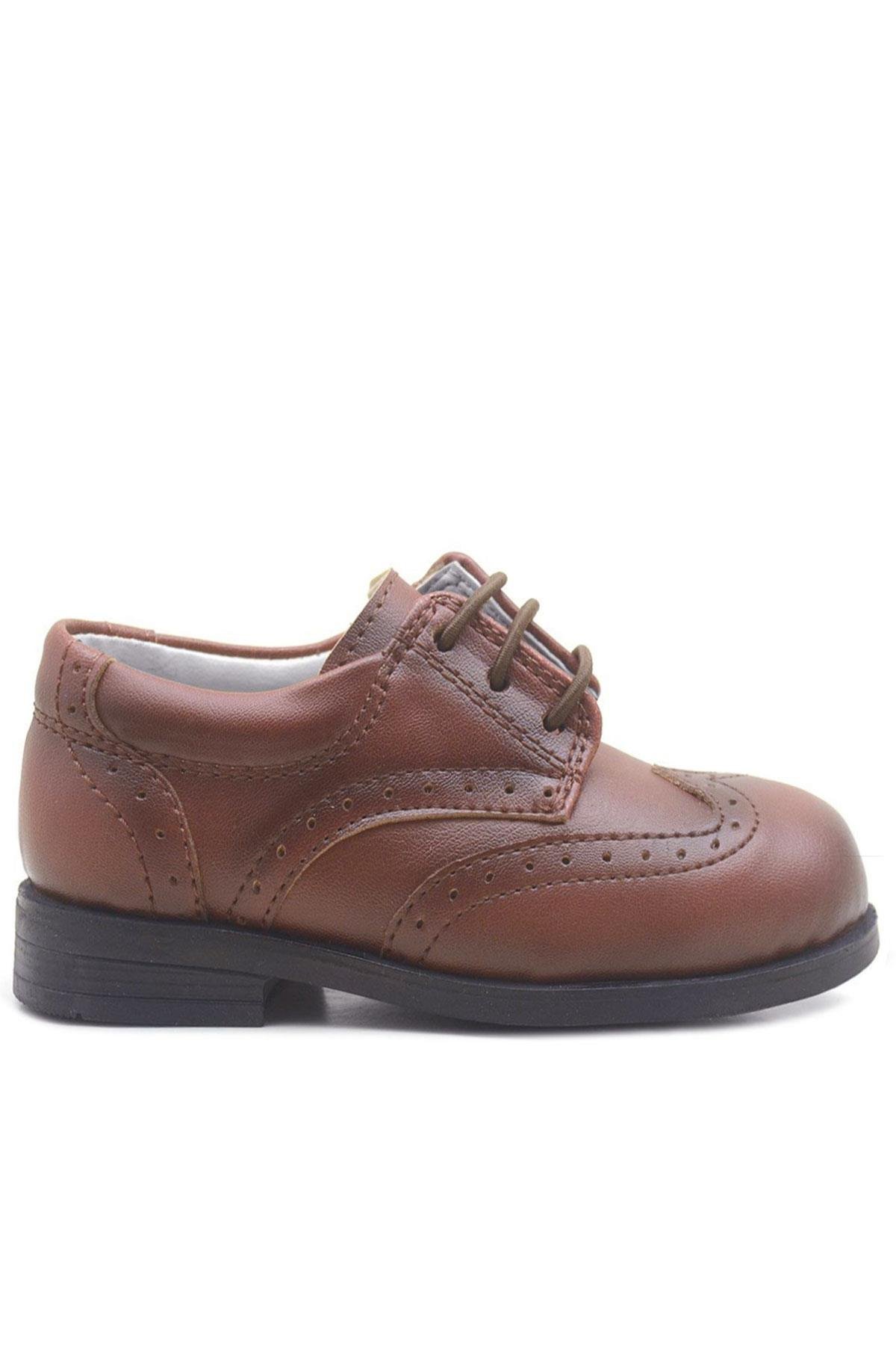 Rakerplus Titan Kahverengi Bağcıklı Klasik Erkek Bebek Ayakkabı 3060-TAB-B.22