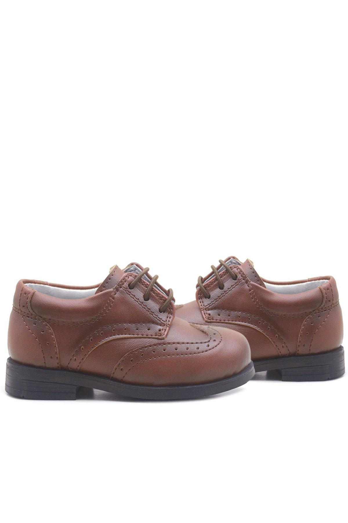 Rakerplus Titan Kahverengi Bağcıklı Klasik Erkek Bebek Ayakkabı 3060-TAB-B.22