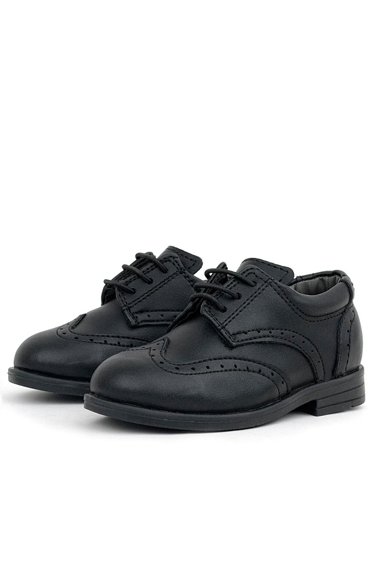 Rakerplus Titan Black Matte Laced Up Baby Boy Shoes 3060-SM-B.22