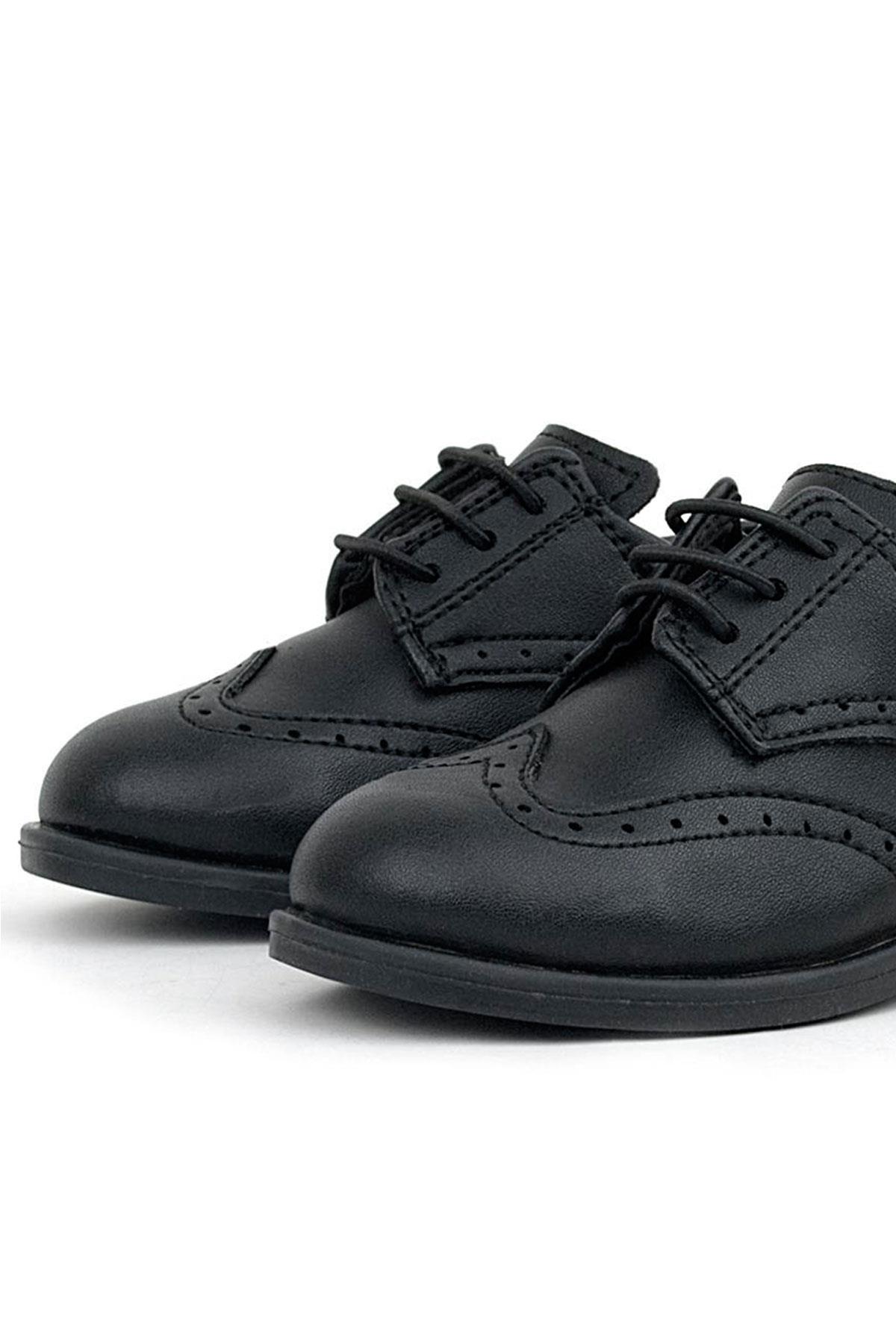 Rakerplus Titan Black Matte Laced Up Baby Boy Shoes 3060-SM-B.22