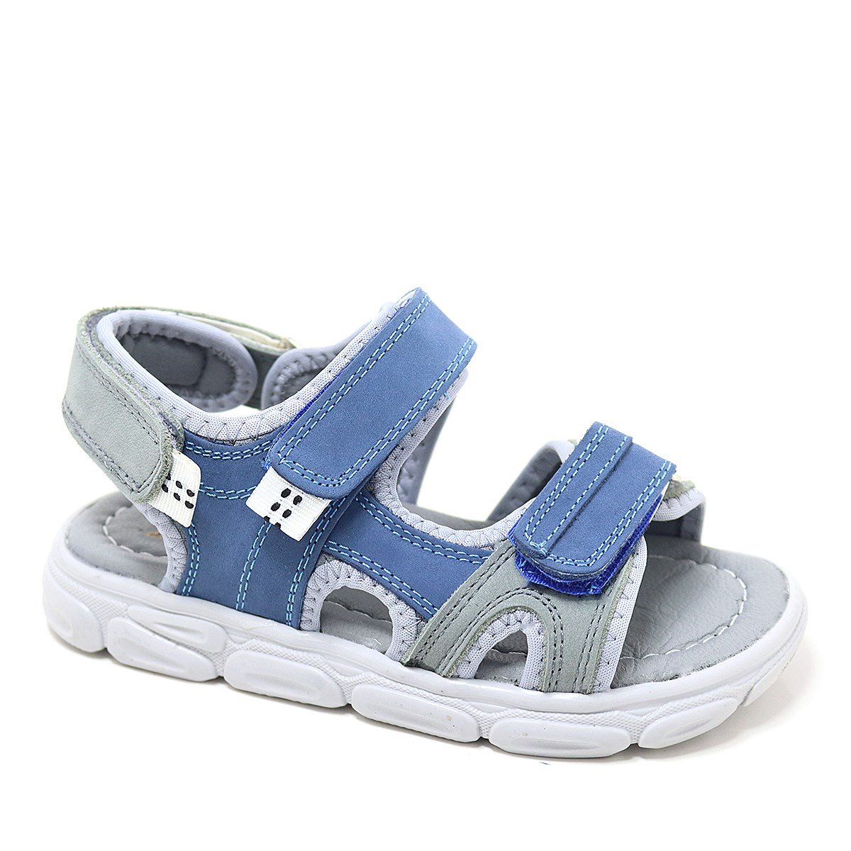 Rakerplus Wisps Genuine Leather Gray Blue Kids Sandals