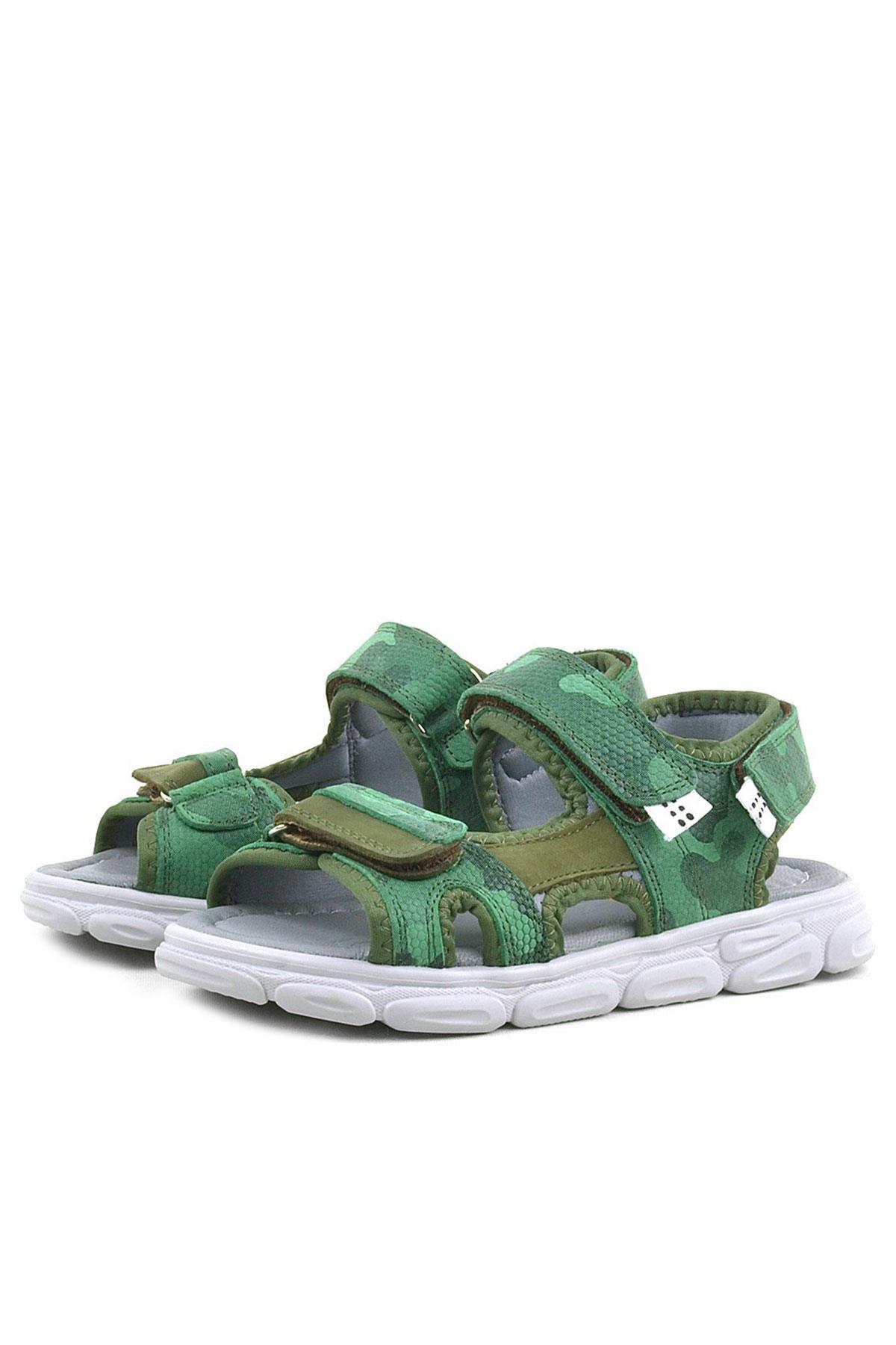 Rakerplus Wisps Genuine Leather Green Camouflage Kids Sandals 10455-YHK.26