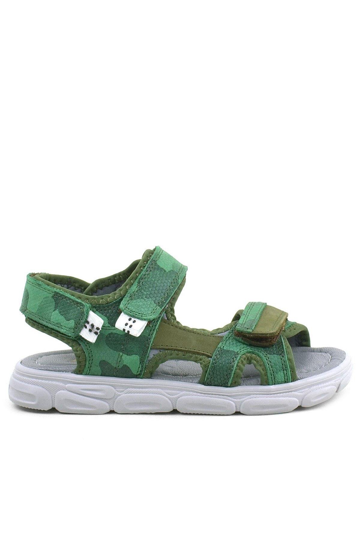 Rakerplus Wisps Genuine Leather Green Camouflage Kids Sandals 10455-YHK.26