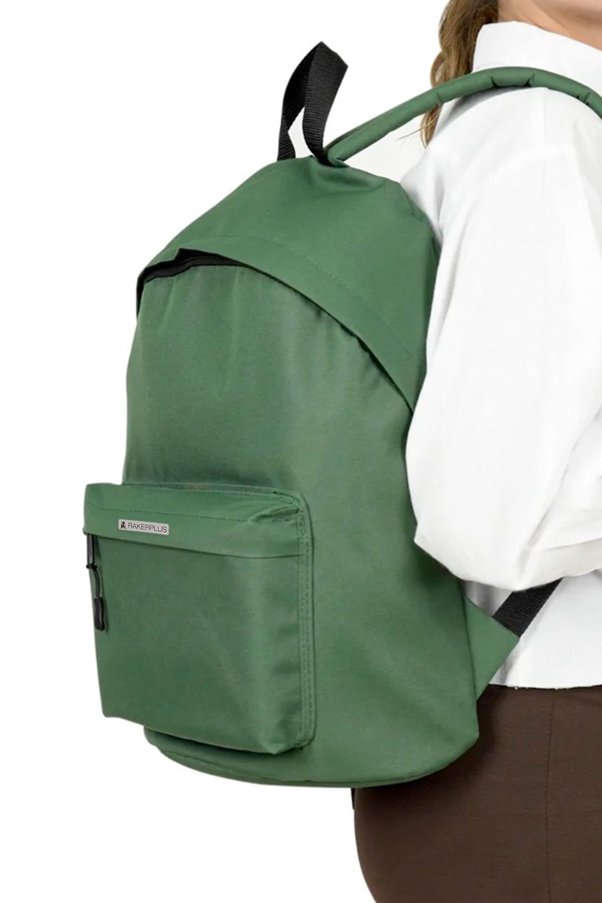 Rakerplus Yeşil 42x29x14 cm Unisex Klasik Sırt Okul Çantası RC-0002-Y