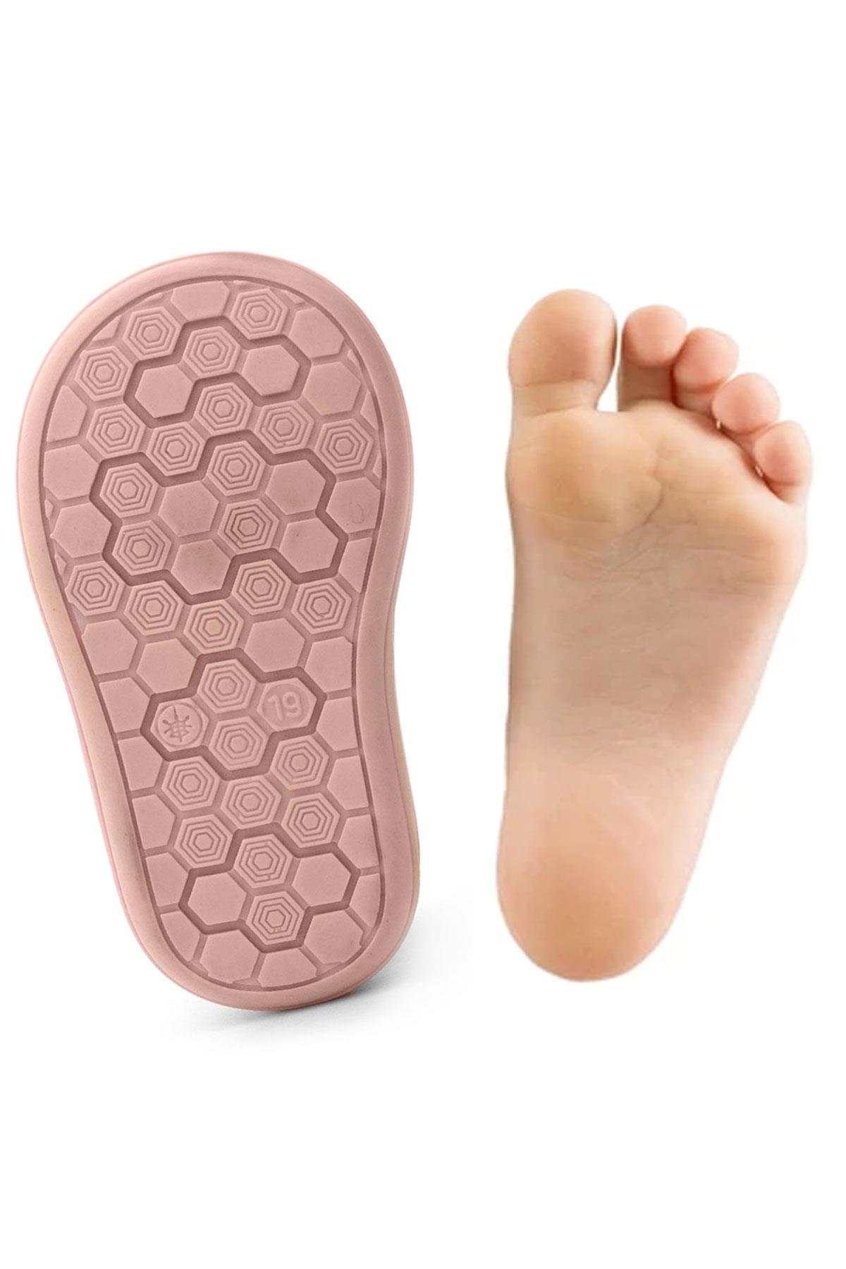 Rakerplus Yoohoo Hakiki Deri Pudra Cırtlı Kız Bebek Bot R400-PU.19