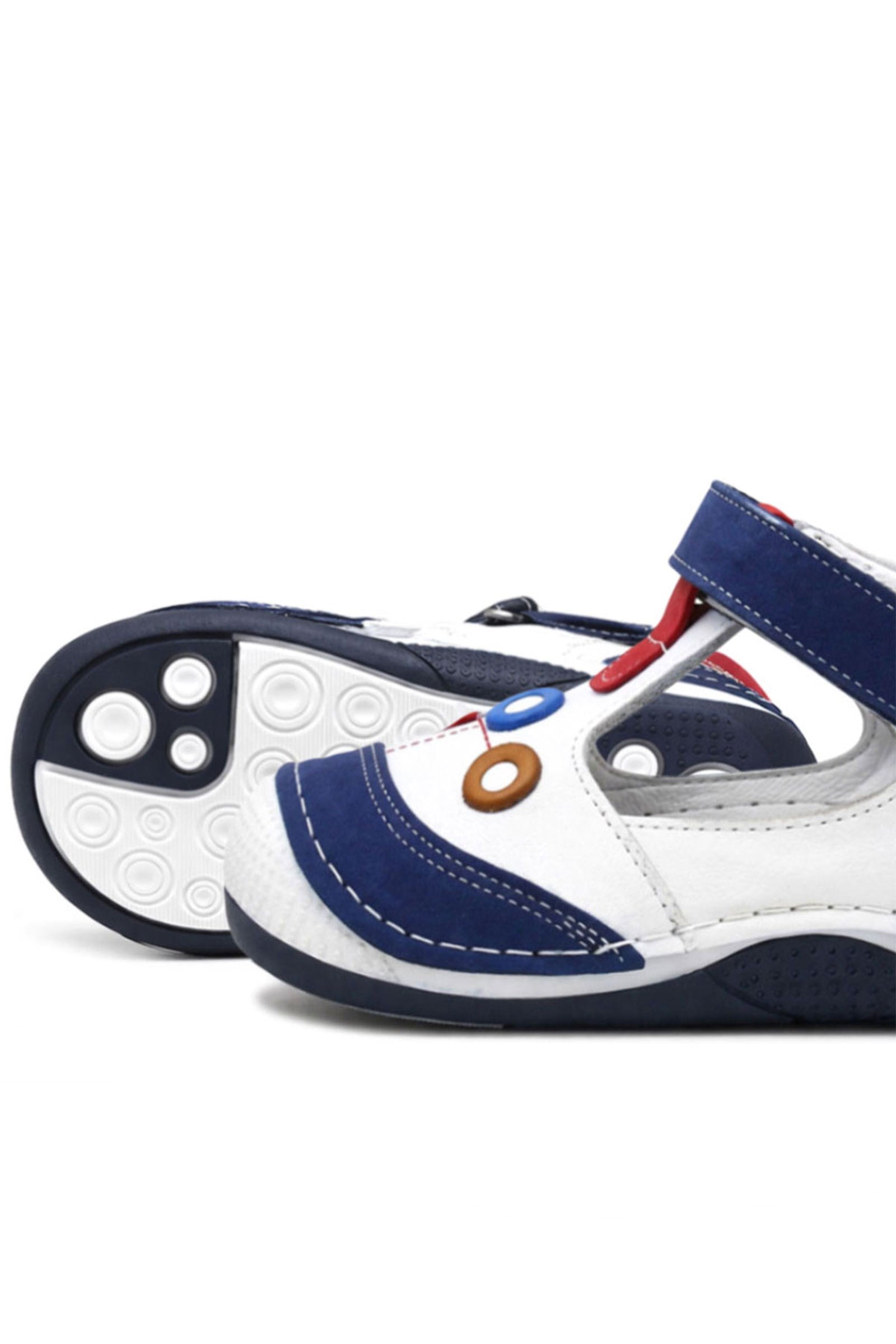 Navy Genuine Leather Anatomic Shoe booties Baby Boy