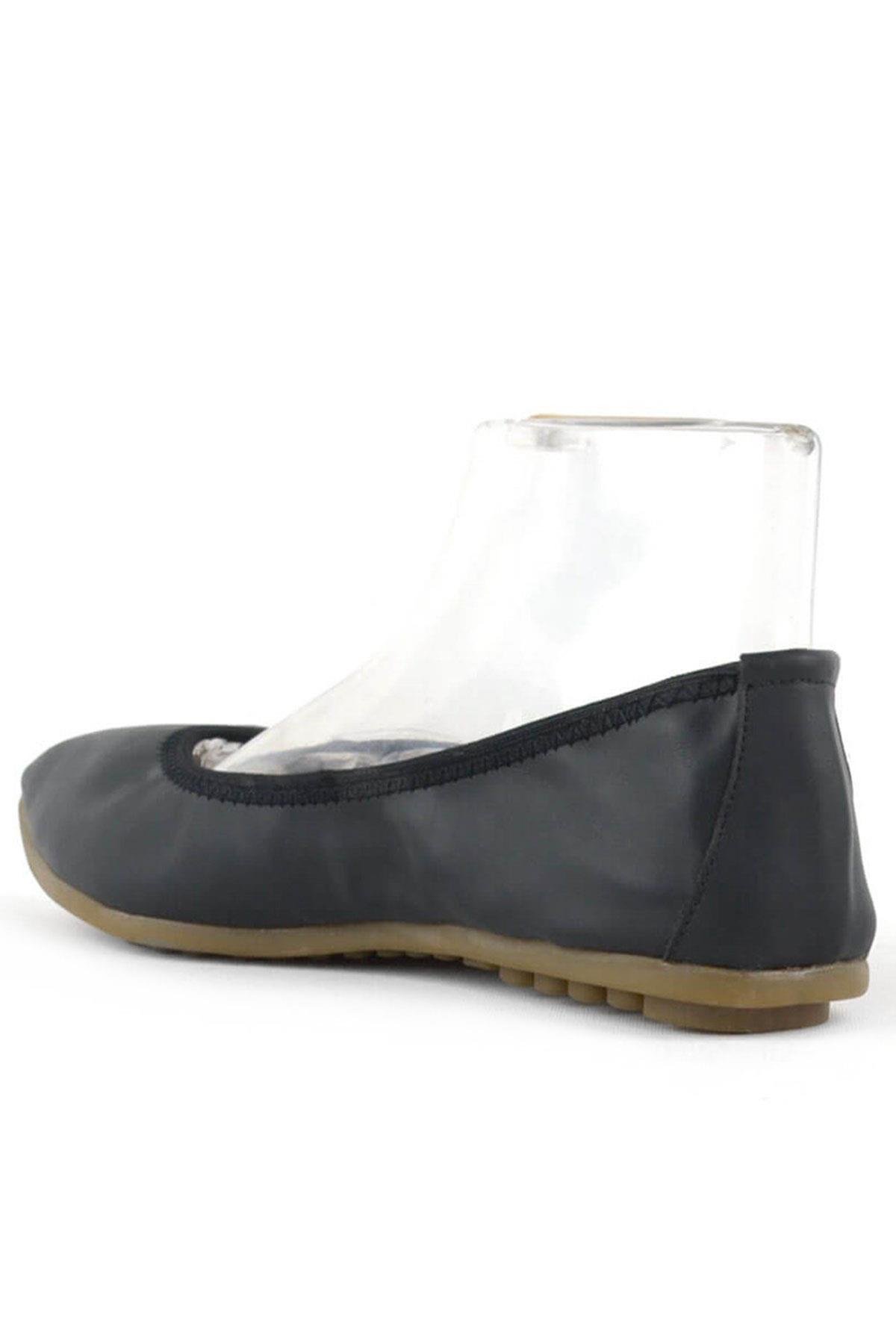 Siyah Sivri Burun Katlanabilir Kadın Babet KB04-SC.35