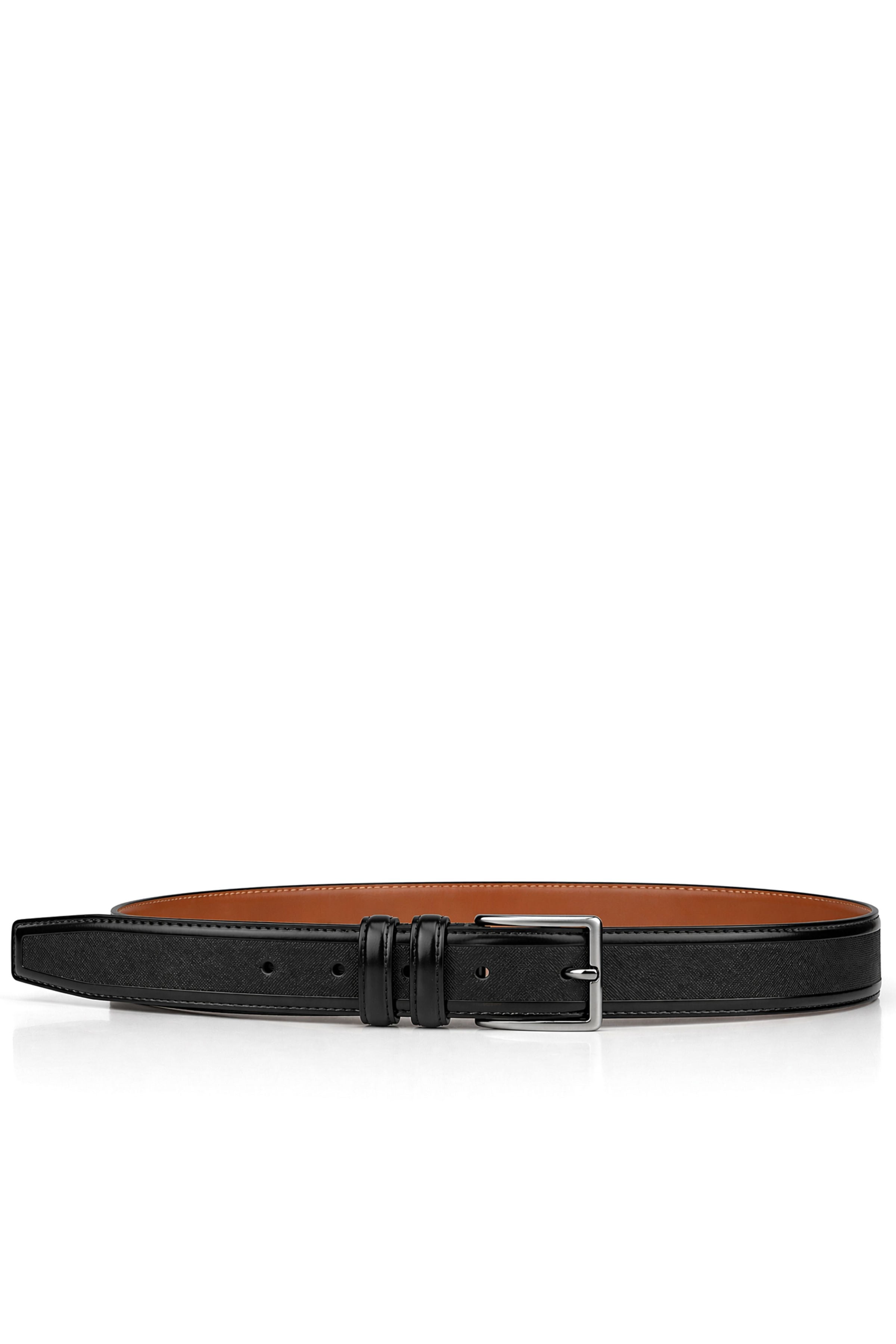 3.5 cm Classic Black Patent Leather Men Belt
