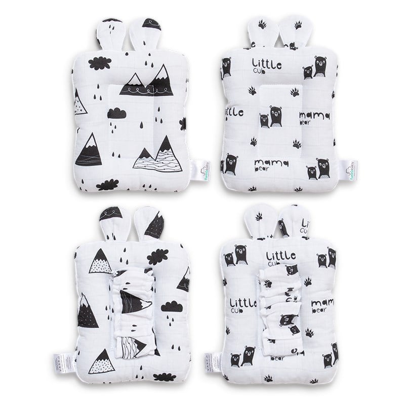 2'li Kol Emzirme Yastık Seti - Mountains - Siyah - 18 x 21 Cm