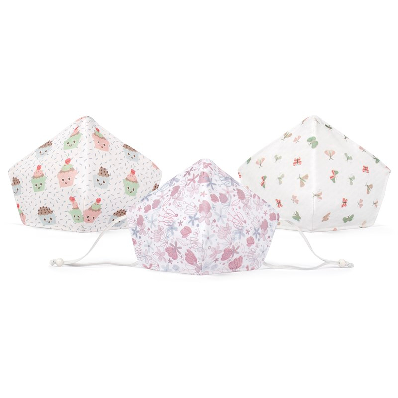 3'lü Kız Çocuk Maske - Floral - Pembe - 3 - 8 yaş