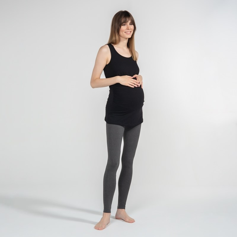Basic Atlet Yaka - Hamile T-Shirt - Siyah 