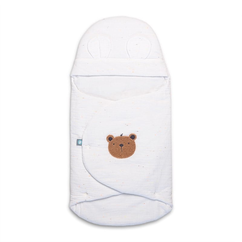 Bambu Muslin - Kundak - Teddy - Beyaz - 70 Cm