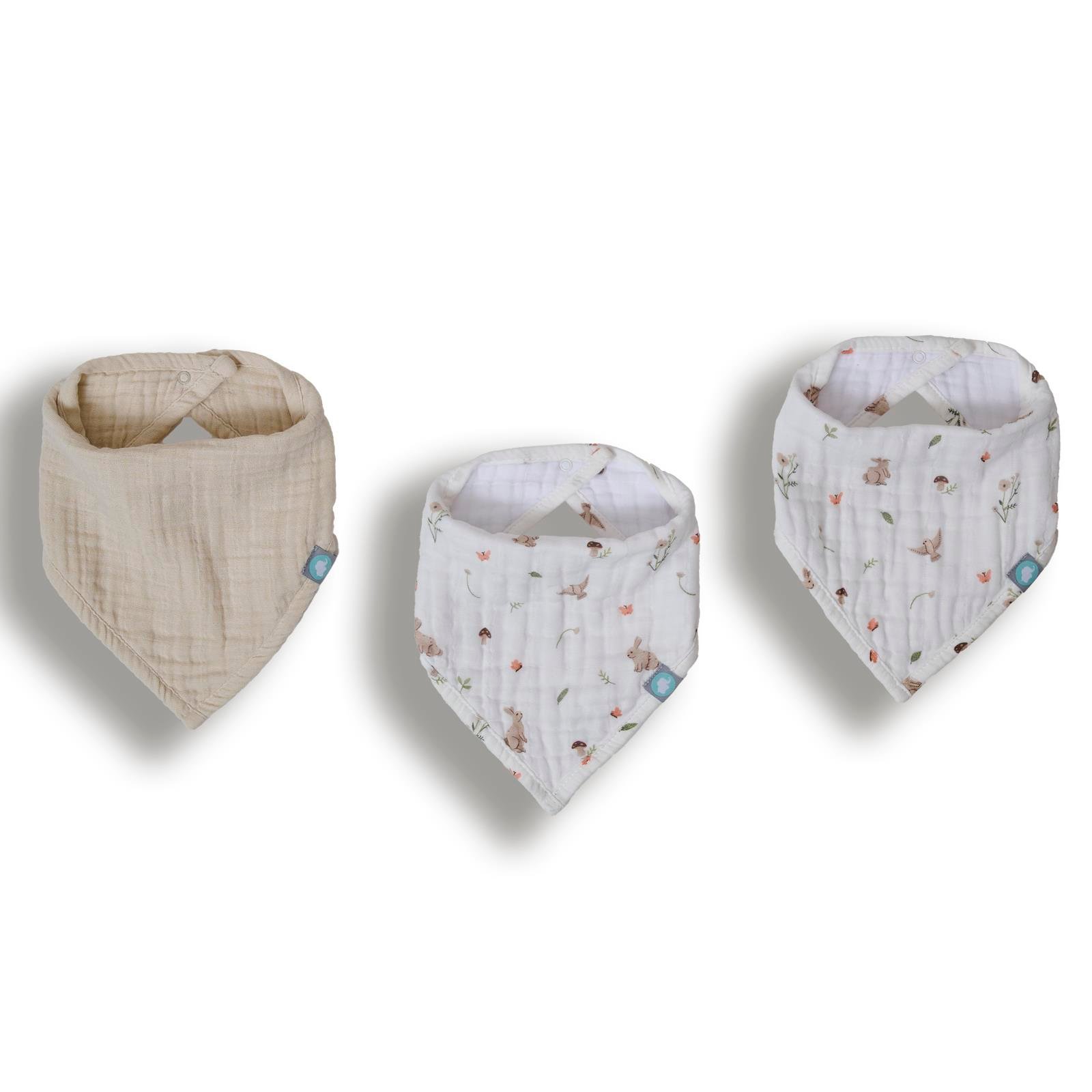 Bandana Seti / 3 parça - Grass - Bej - 0-1 Yaş