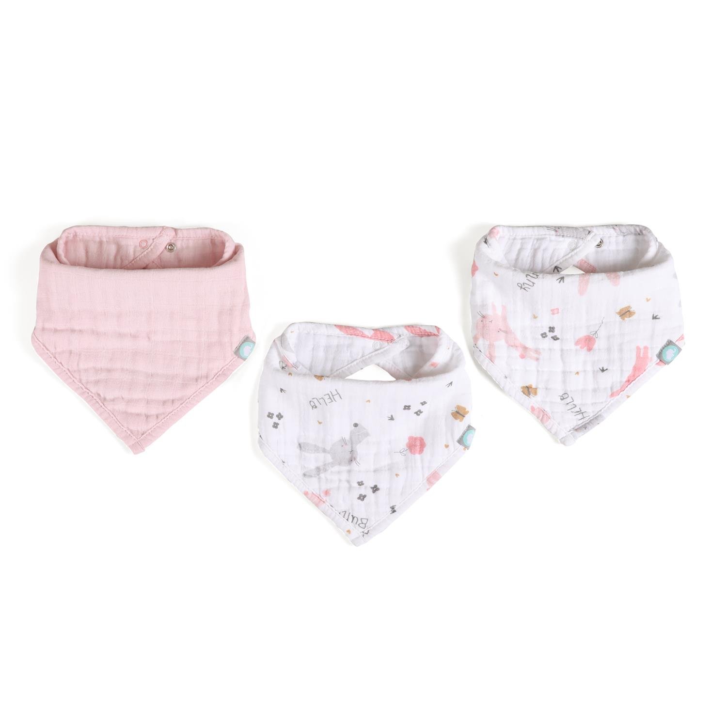 Bandana Seti / 3 parça - Rabbit - Pembe - 0-1 Yaş
