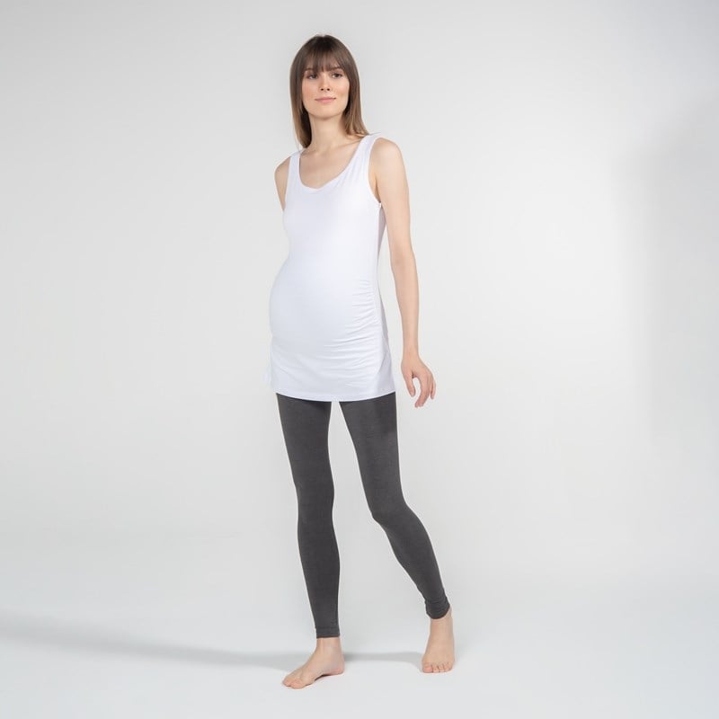 Basic Atlet Yaka - Hamile T-Shirt - Beyaz