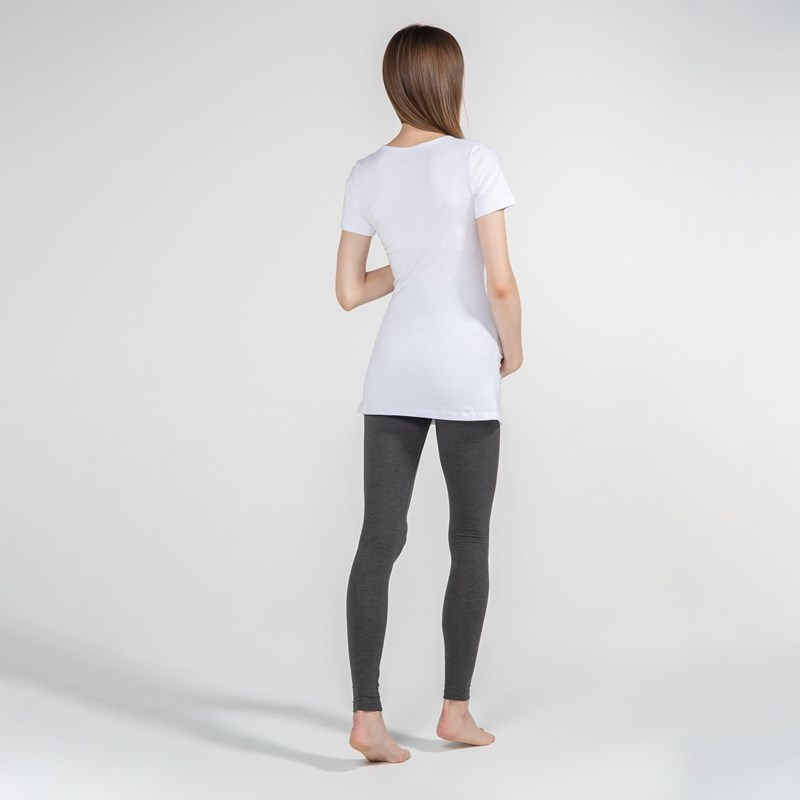 Basic Bisiklet Yaka - Hamile T-Shirt - Beyaz