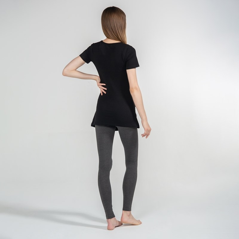 Basic Bisiklet Yaka - Hamile T-Shirt - Siyah 