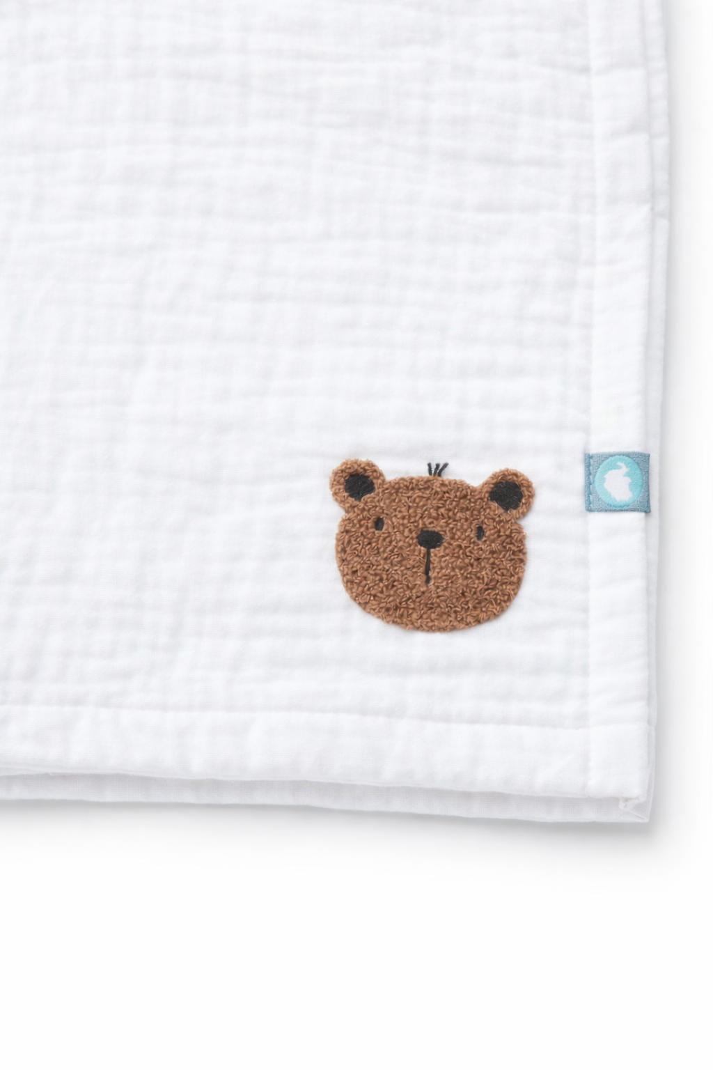 Bebek Altaçma Seti Müslin Teddy Beyaz 40 x 70 cm