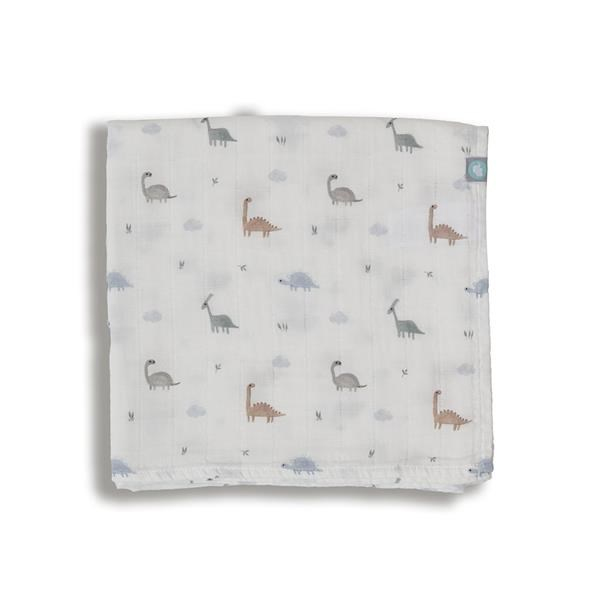 Bebek Battaniyesi Müslin Dinosaurus Yeşil 120 x 120 cm