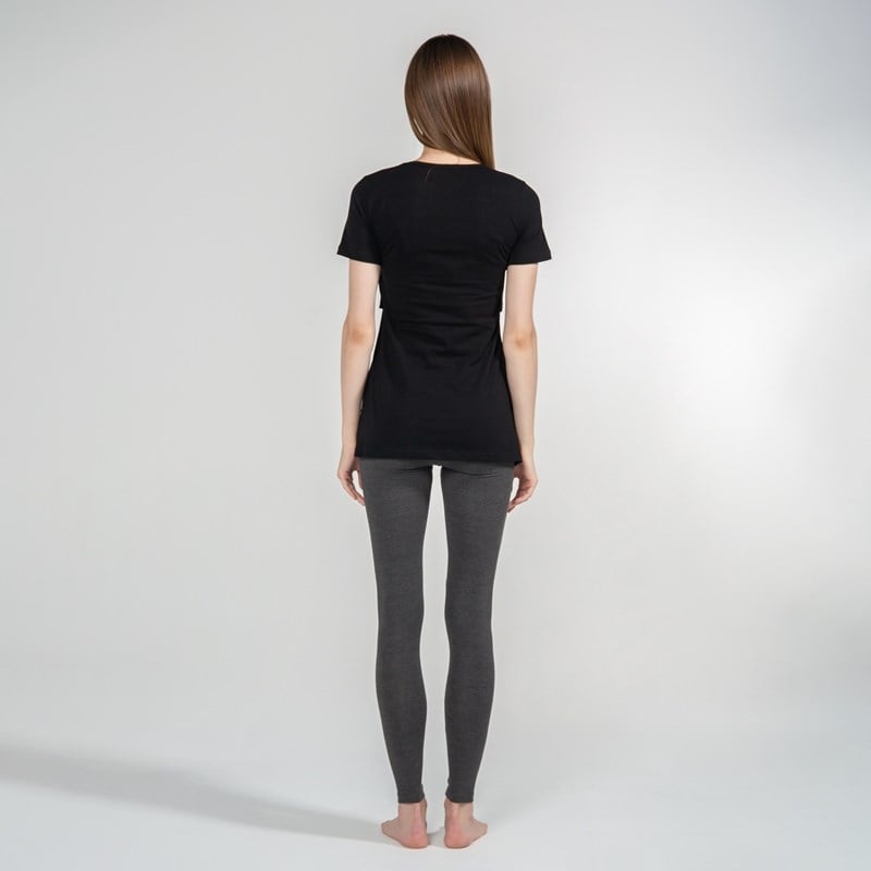 Basic Bisiklet Yaka - Emzirme T-Shirt - Siyah 