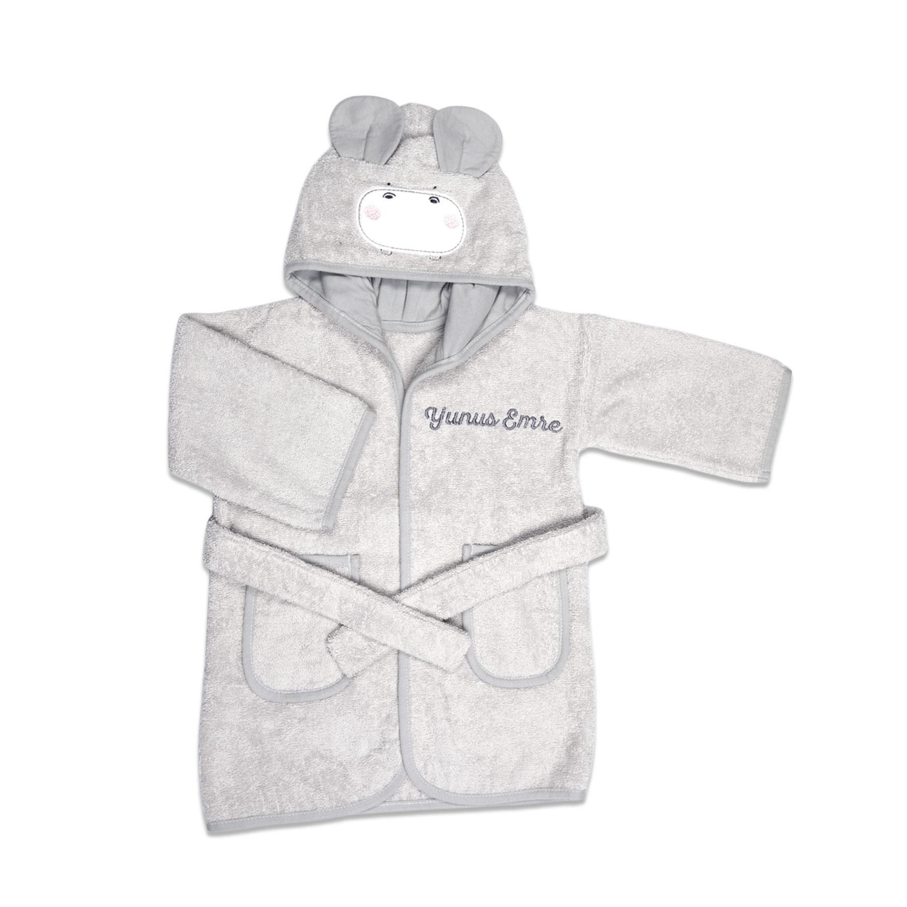 Bornoz - Bath Time - Gri - 1/2 Yaş