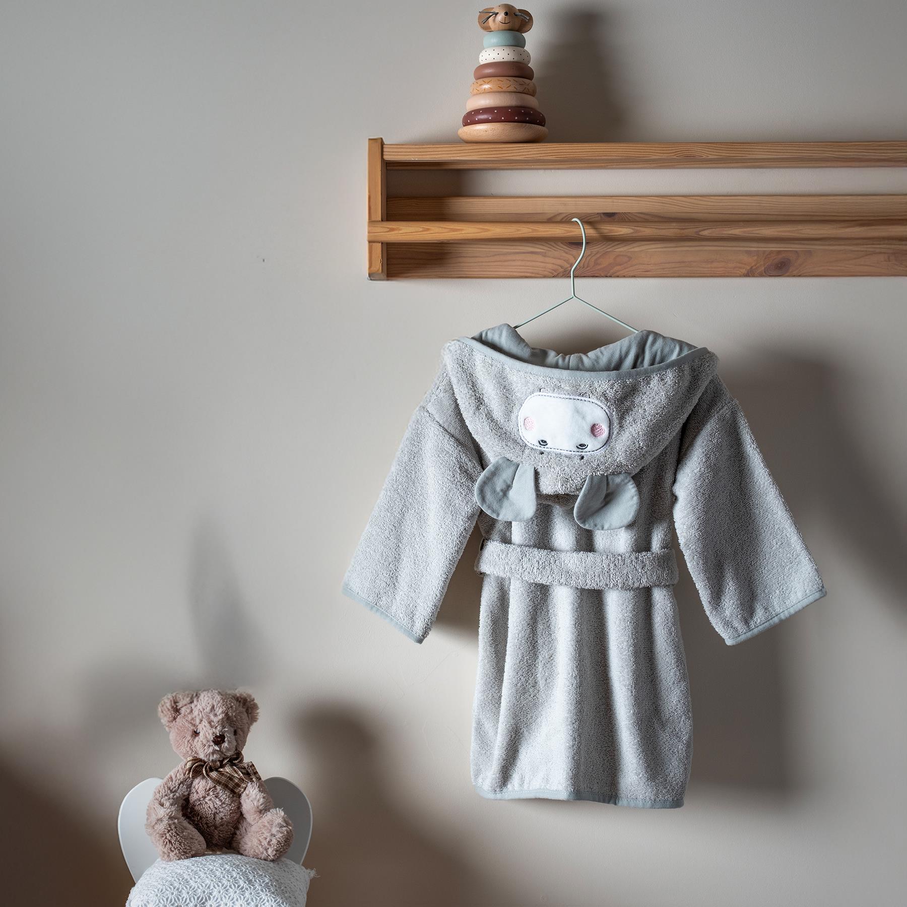 Bornoz - Bath Time - Gri - 1/2 Yaş