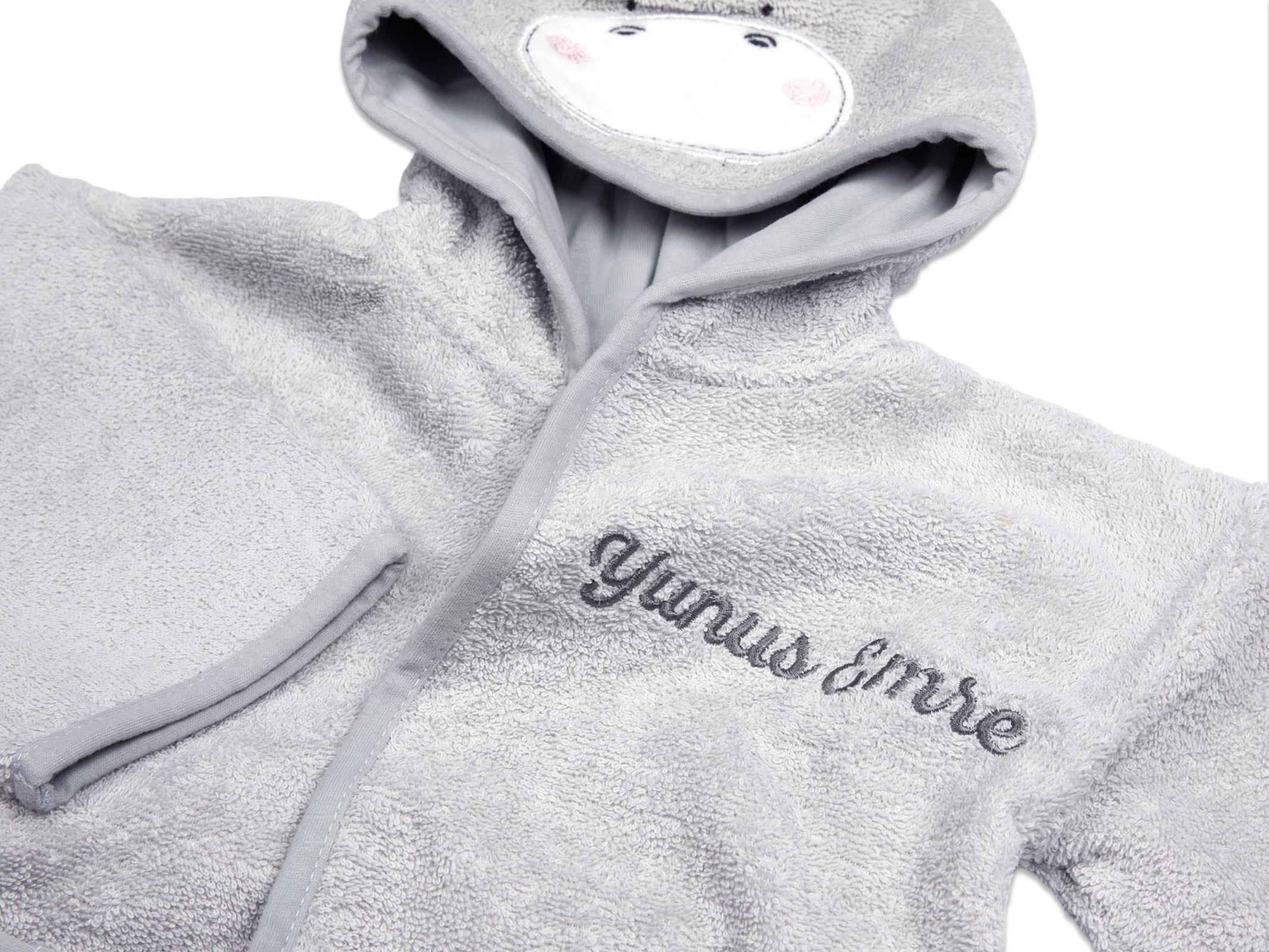 Bornoz - Bath Time - Gri - 1/2 Yaş