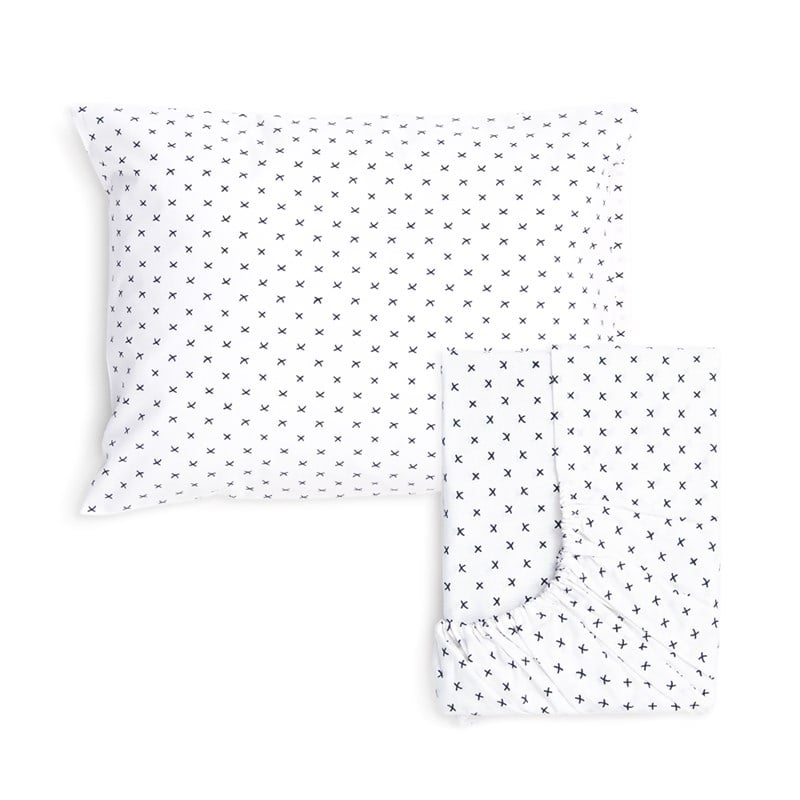 Çarşaf & Yastık Kılıfı Seti - Cross - Beyaz - 60 x 120 Cm