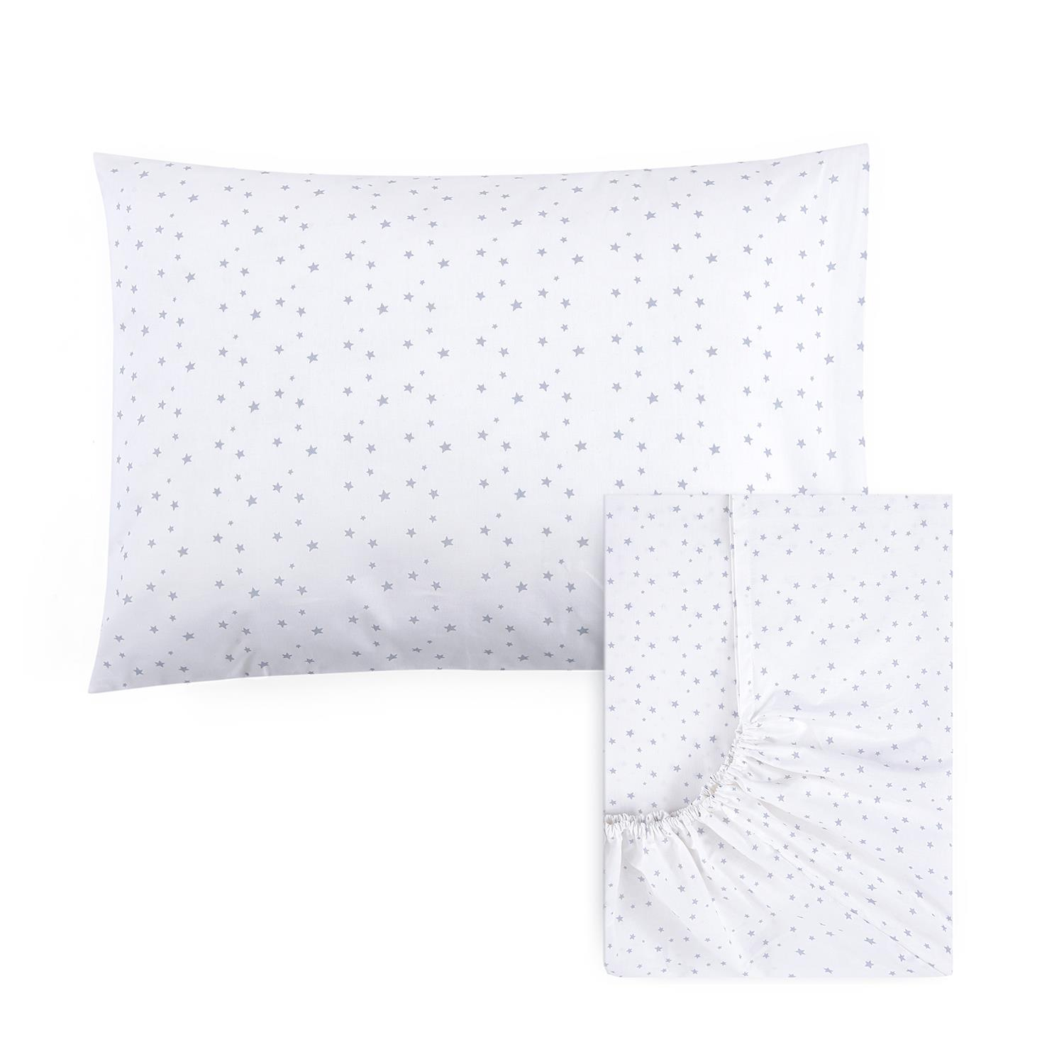 Çarşaf & Yastık Kılıfı Seti - Star - Gri - 70 x 130 Cm