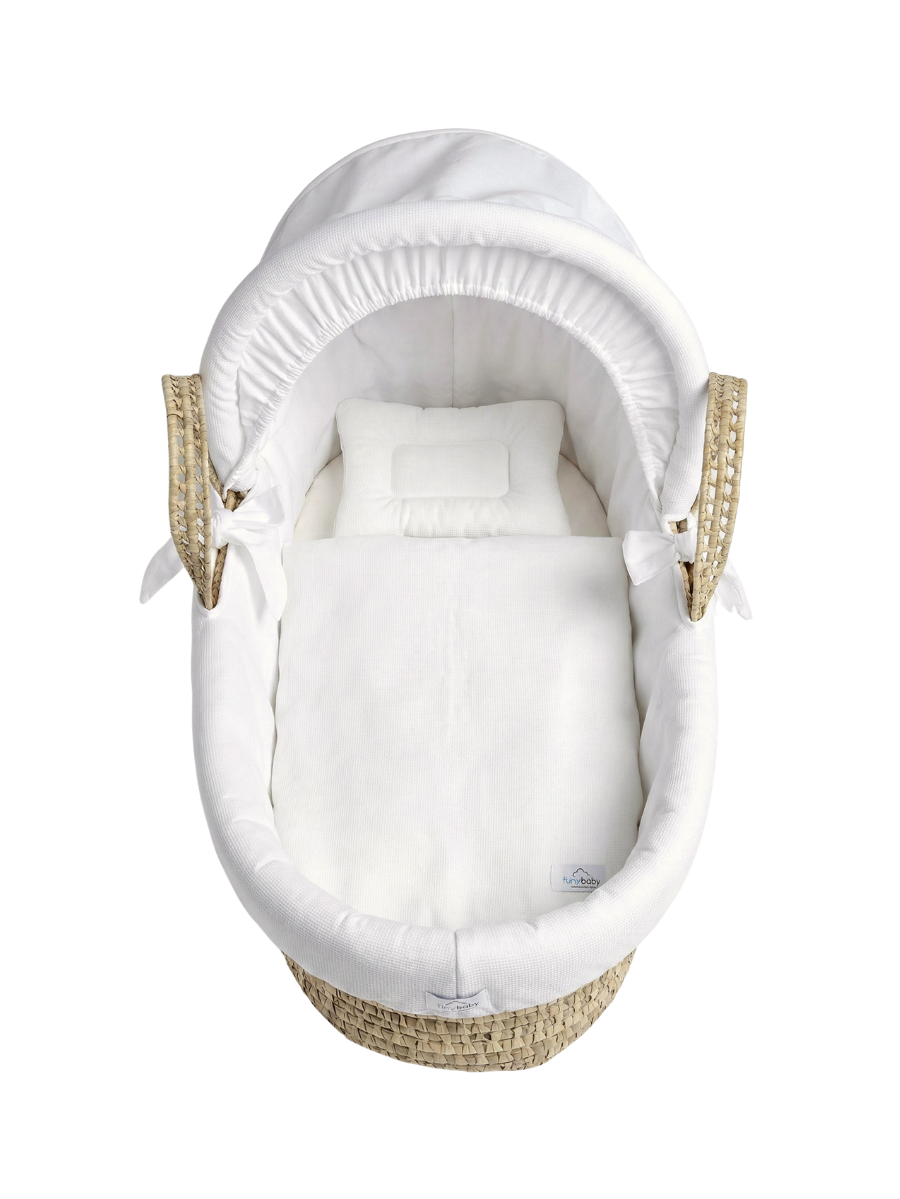 Moses Basket Duvet Cover Set Basic White 60 x 60 cm