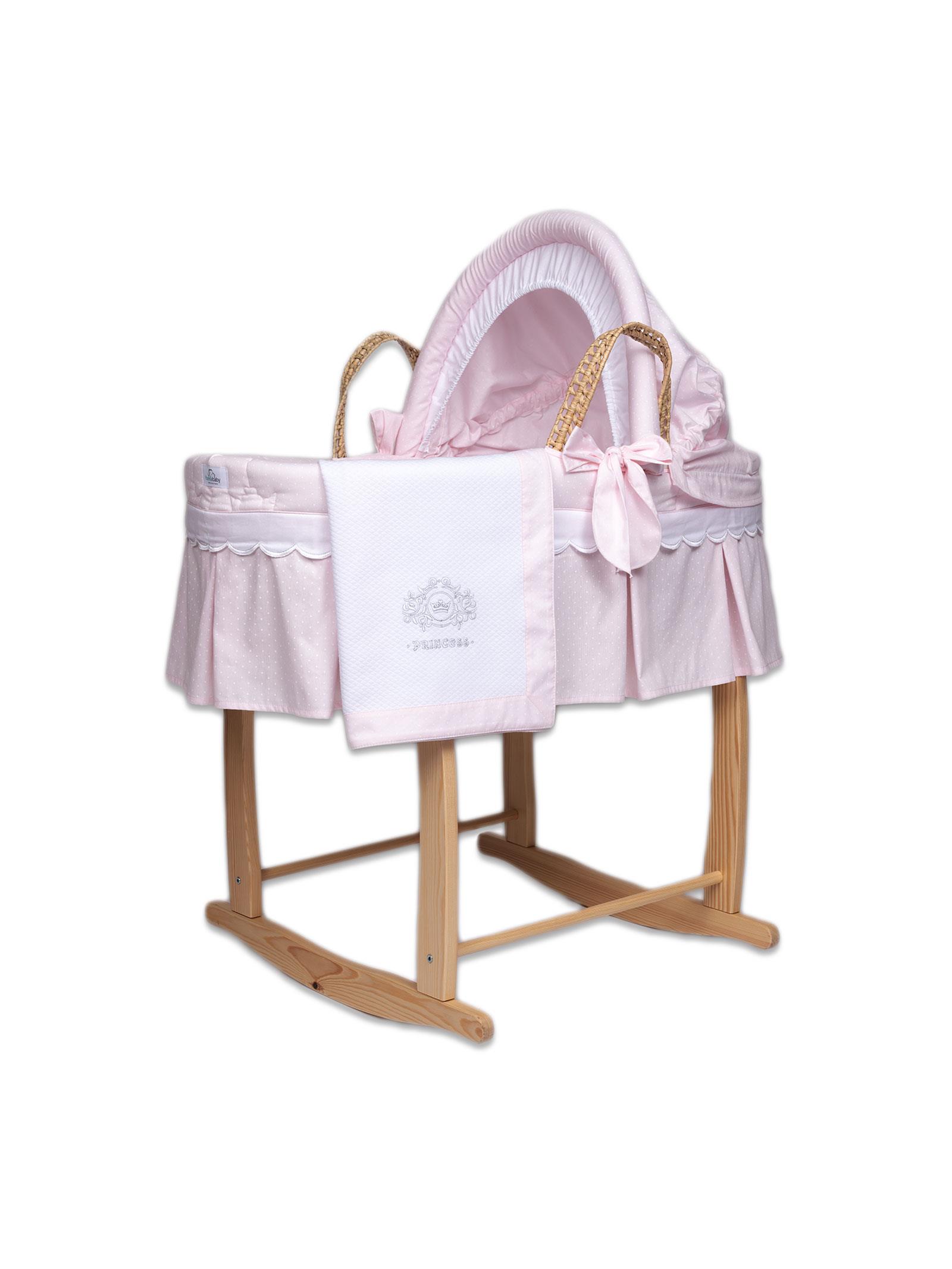 Hasır Sepet Seti - Sallanır Ayaklı - Princess - Pembe - 85 Cm