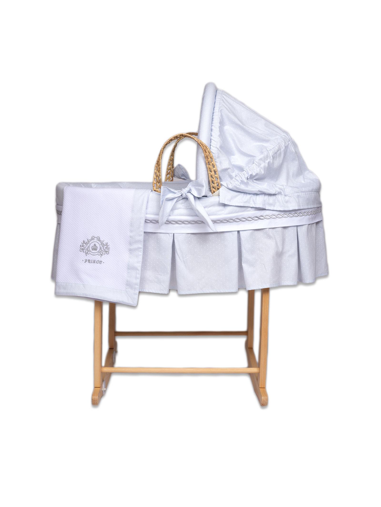 Hasır Sepet Seti - Sallanır Ayaklı - Prince - Mavi - 85 Cm