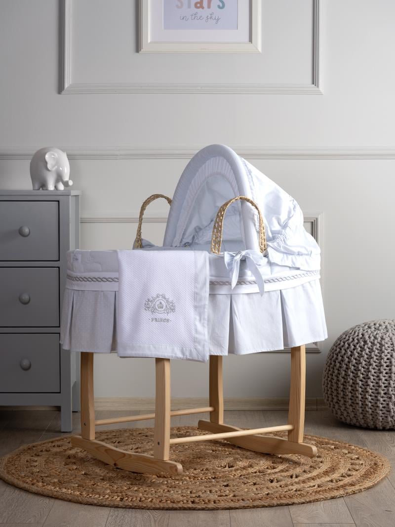 Hasır Sepet Seti - Sallanır Ayaklı - Prince - Mavi - 85 Cm