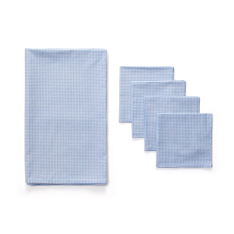 Masa Örtüsü+ 4'lü Mutfak Peçete Seti - Mavi