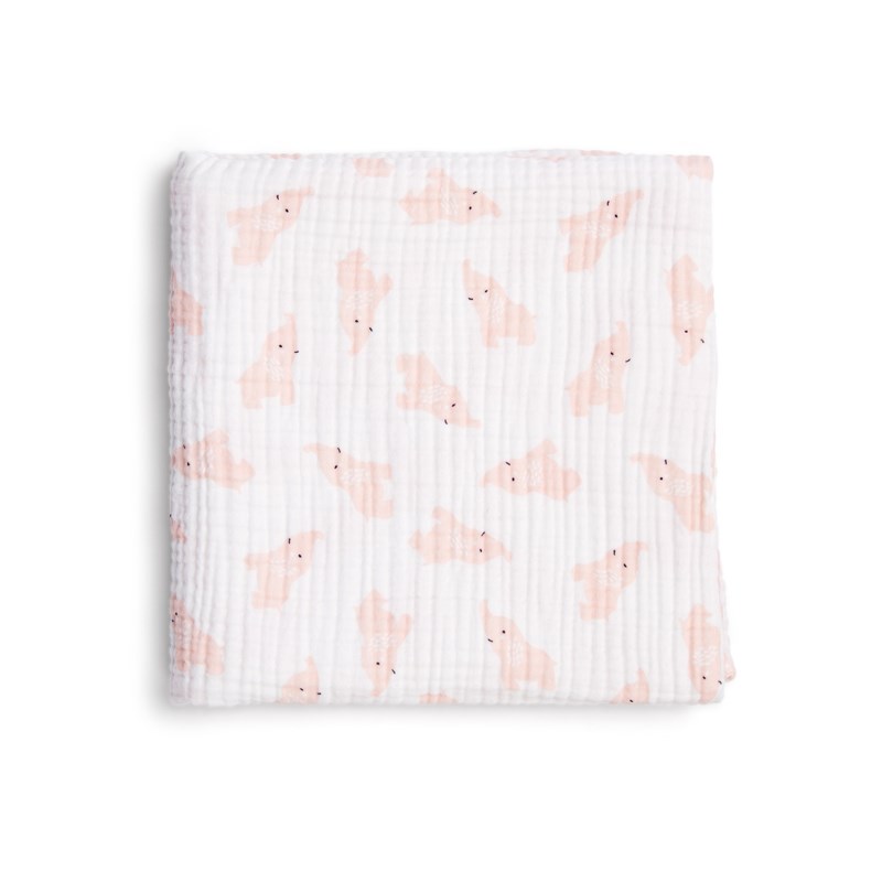 Muslin Battaniye - Elephant - Pembe - 120 x 120 Cm