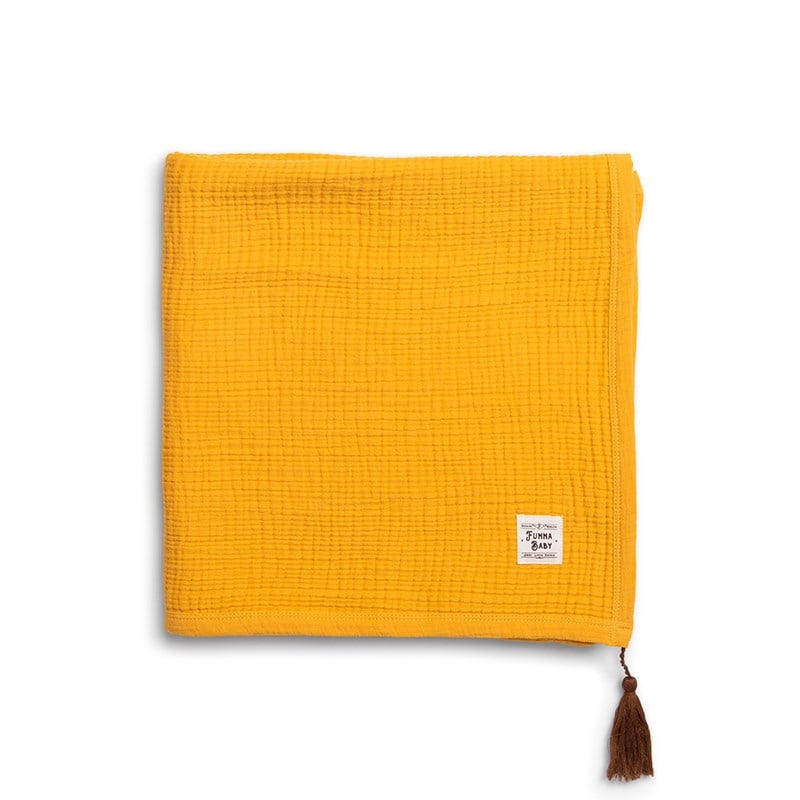 Muslin Battaniye - Marigold - Hardal - 120 x 120 Cm