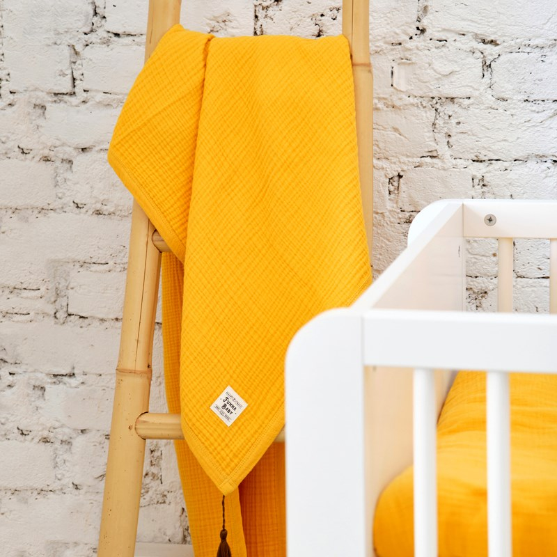 Muslin Battaniye - Marigold - Hardal - 120 x 120 Cm