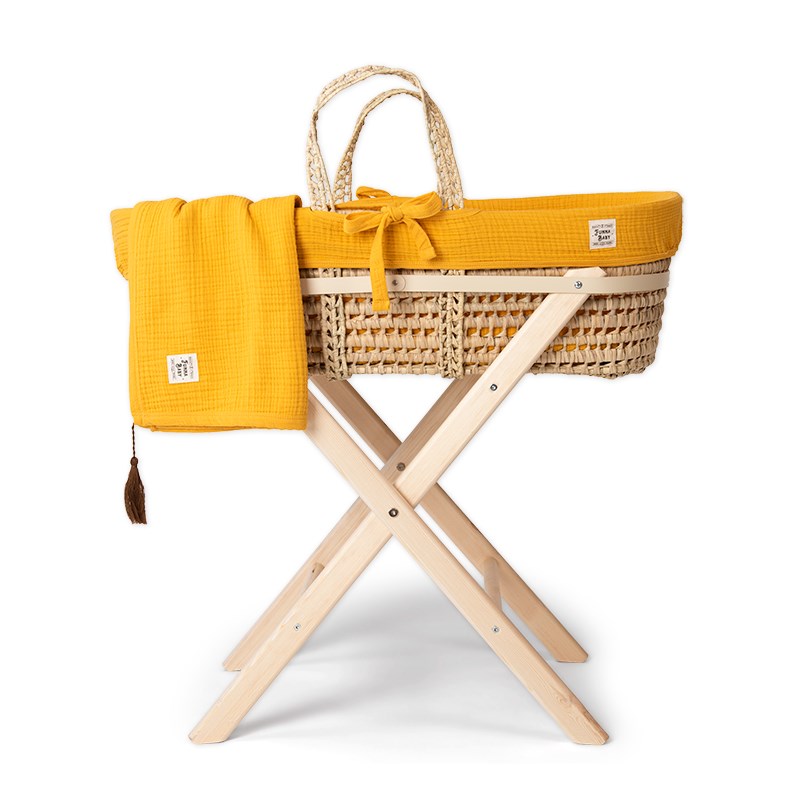 Muslin Hasır Sepet Seti - Marigold - Hardal - 85 Cm