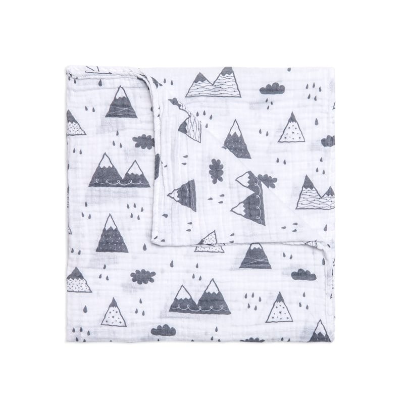 Tek Muslin Battaniye - Mountains - 120x120