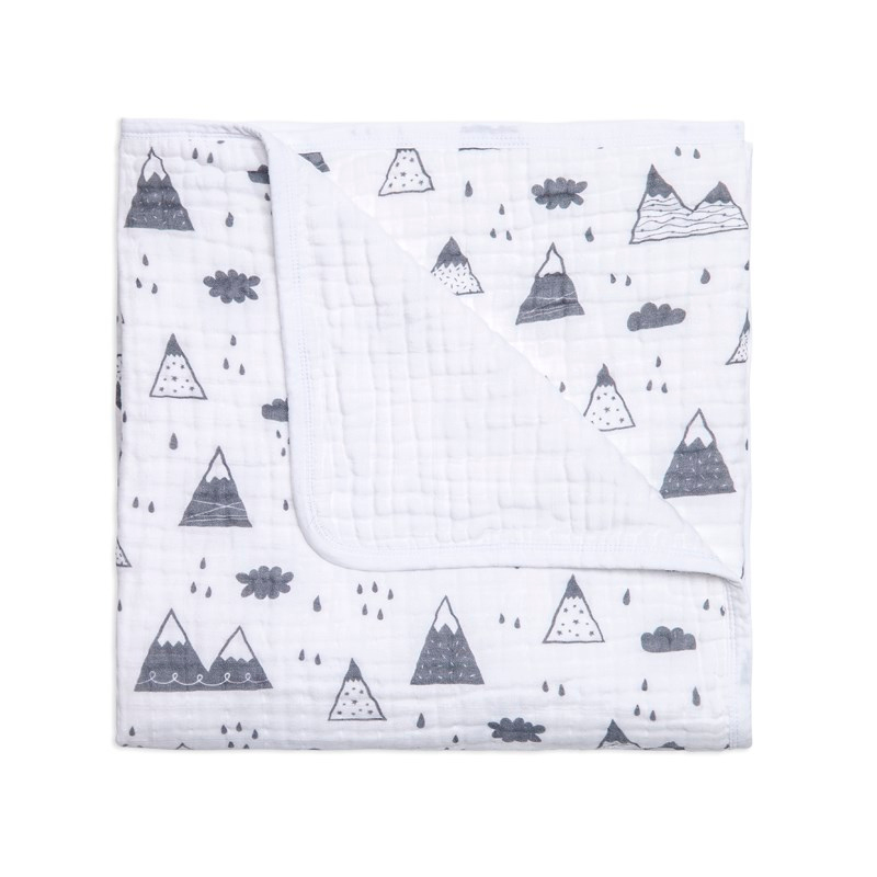 Tek Muslin Battaniye (4 Kat) - Mountains - 120x120