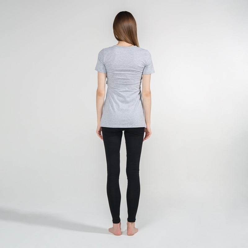 Basic V-Yaka - Emzirme T-Shirt - Gri