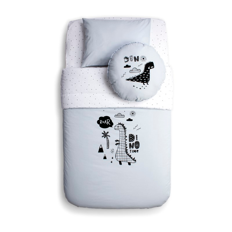 Yatak Örtü Seti - Dino - Mavi - 100 x 150 cm