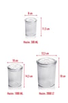 12'li Barok Yuvarlak 3 Boy Kavanoz Seti & Saklama Kabı & Erzak Kabı (4*2000 ML, 4*1000 ML, 4*500 ML)