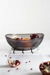 Akrilik Barok Füme Büyük Oval Meyve & Salata Kasesi & Karıştırma Kabı / 3,3 Lt  (CAM DEĞİLDİR)
