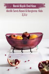Akrilik Barok Mürdüm Büyük Oval Meyve & Salata Kasesi & Karıştırma Kabı / 3,3 Lt  (CAM DEĞİLDİR)