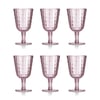 Akrilik Mürdüm 6'lı Kadeh & Su Meşrubat Kahve Yanı Bardağı 450 ml ( Cam Değildir )