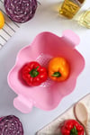 Akrilik Pembe Makarna Süzgeçi & Sebze Meyve Süzgeçi