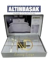 Altınbaşak Jakarlı Saten Çift Kişilik Nevresim Takımı Dıamond Coin